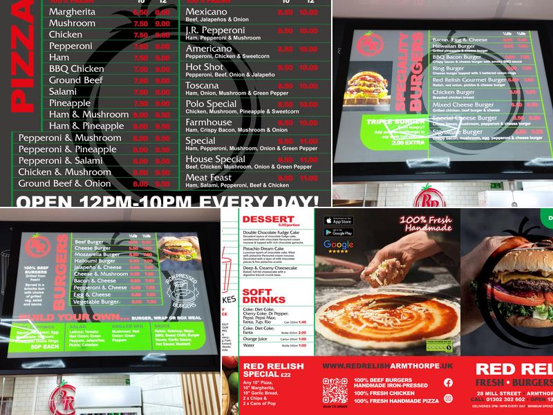 Red Relish Armthorpe Menu