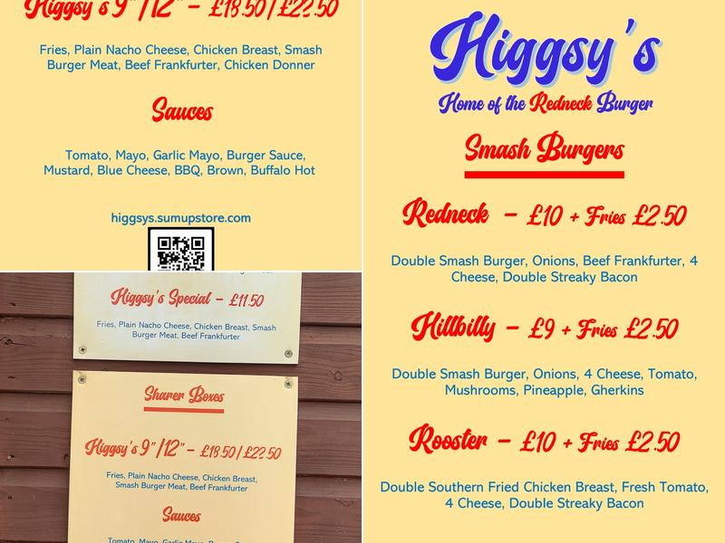 Higgsy's Menu
