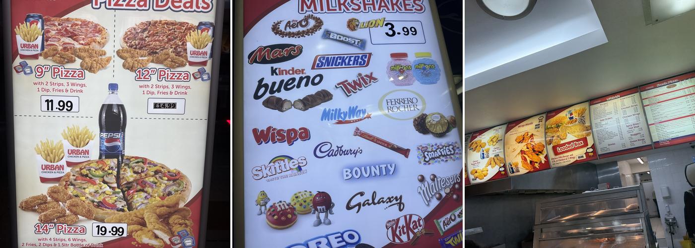 Urban Chicken & Pizza Menu