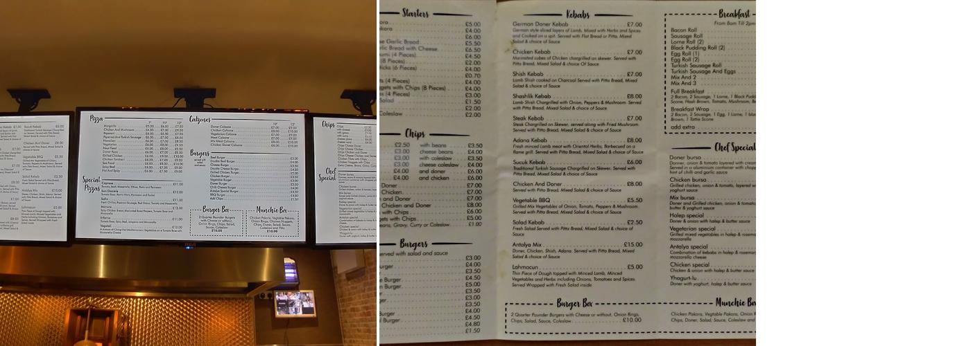 Antalya Kebab House Menu