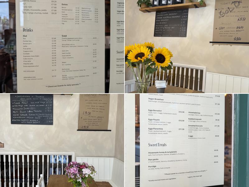 Hovemade Coffee&food Menu