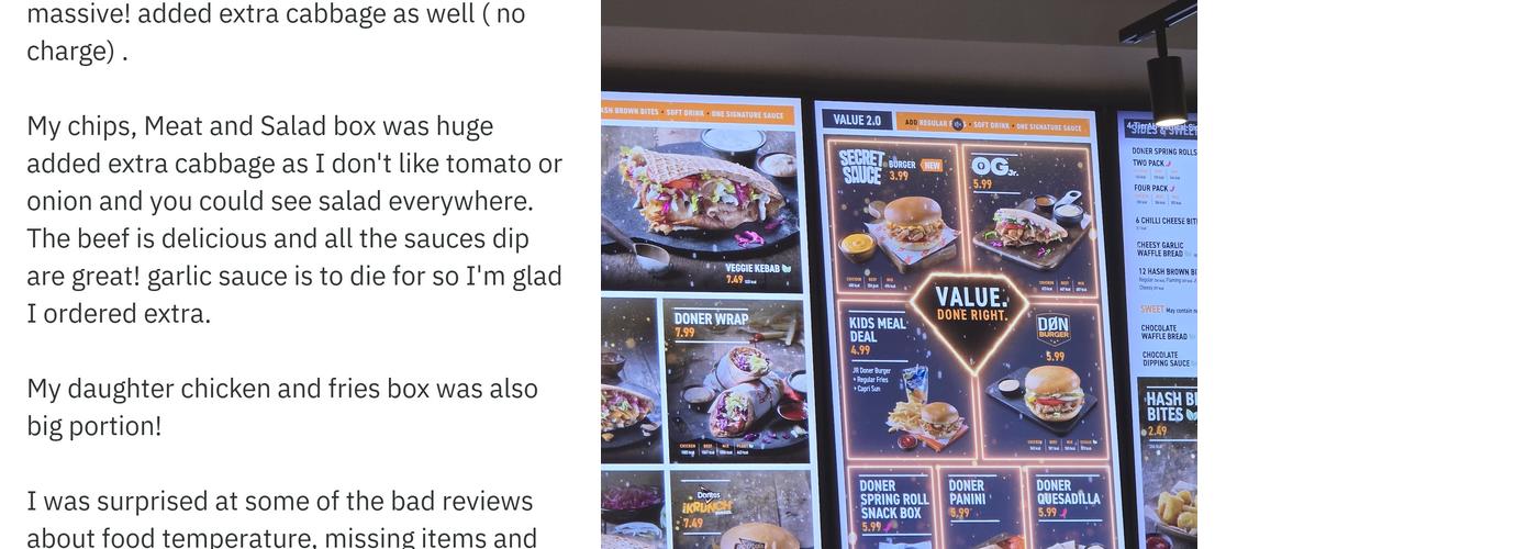 German Doner Kebab (GDK) Menu