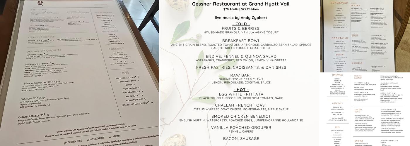 Gessner Colorado Mountain Grill Menu