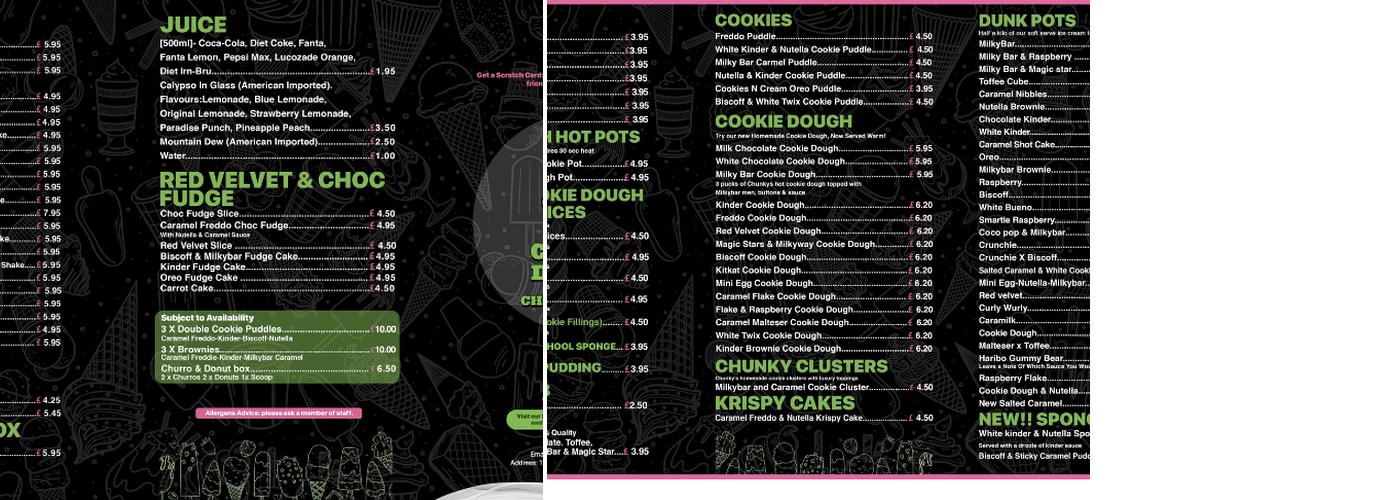 Chunky Doughs Menu