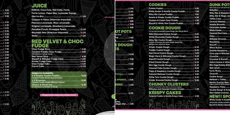 Chunky Doughs Menu