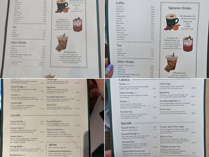 Neighbourhood Cafe Menu