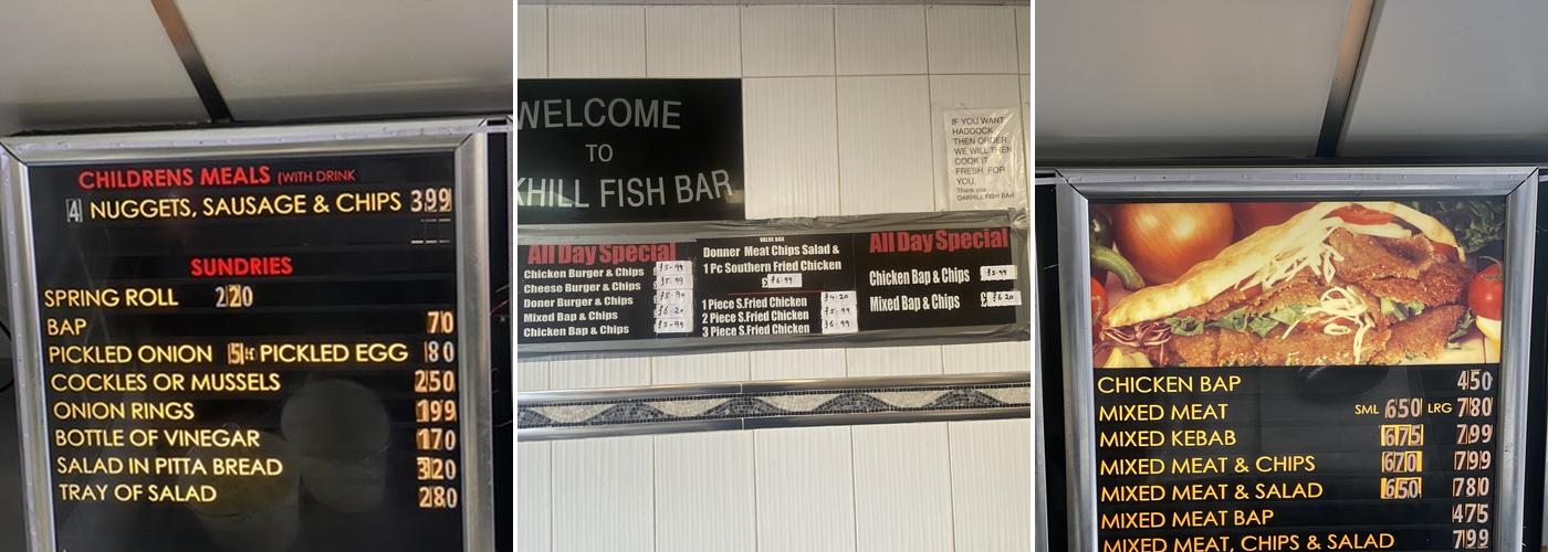 Oakhill Fish Bar Menu