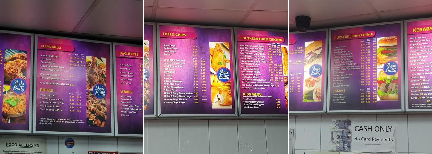 Classic Fish Bar Menu