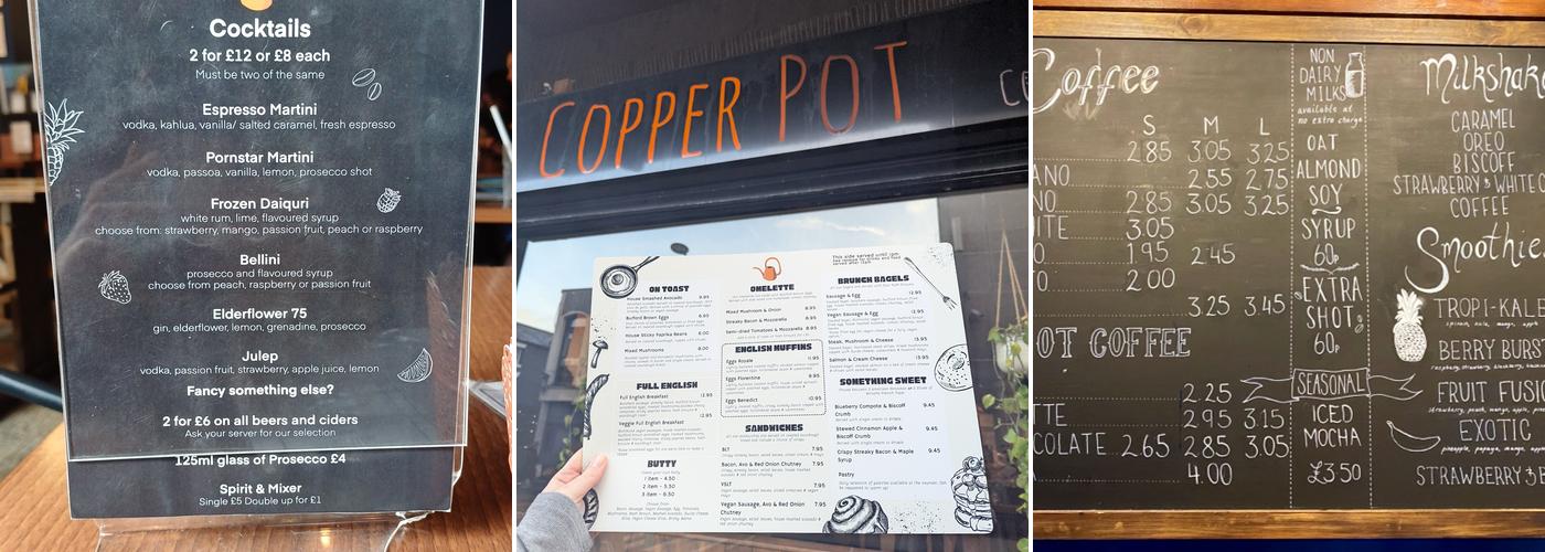 Copper Pot Menu