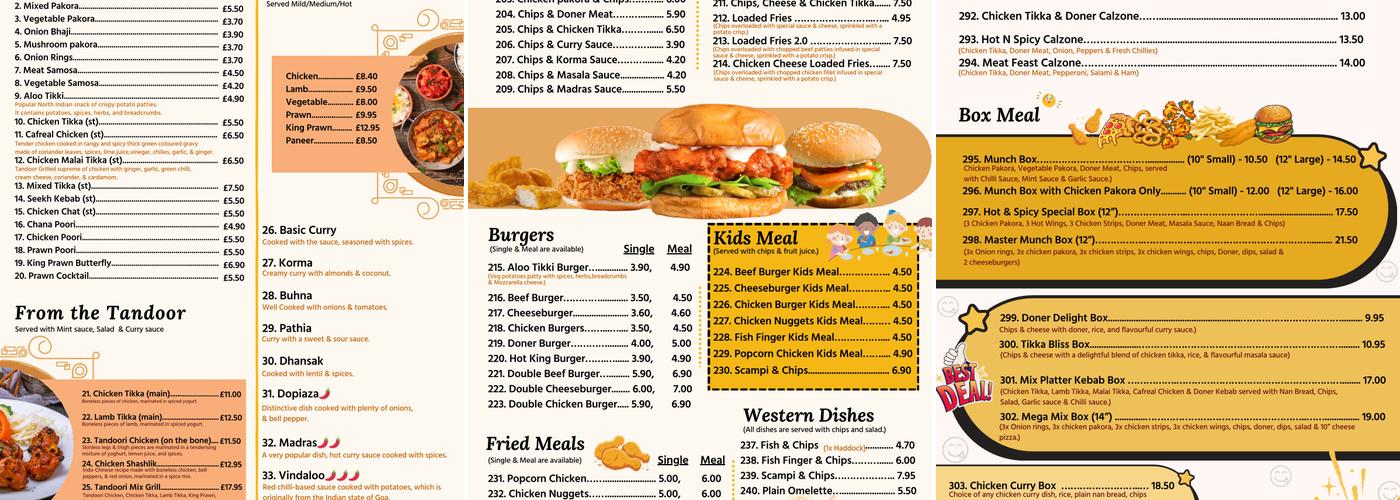 Hot ’n’ Spicy Alness Menu