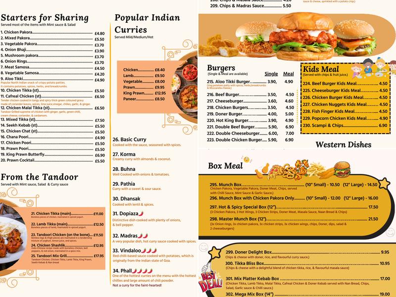 Hot ’n’ Spicy Alness Menu