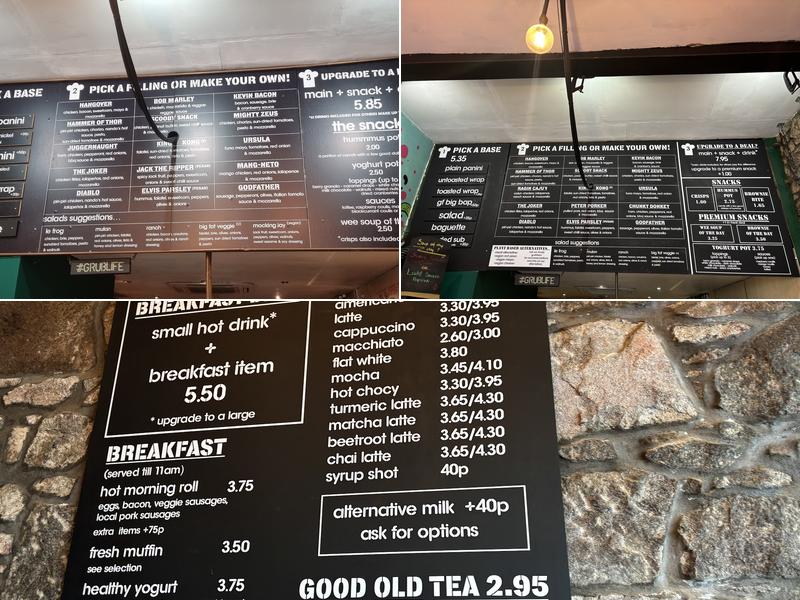 Grub Fresh Food Menu