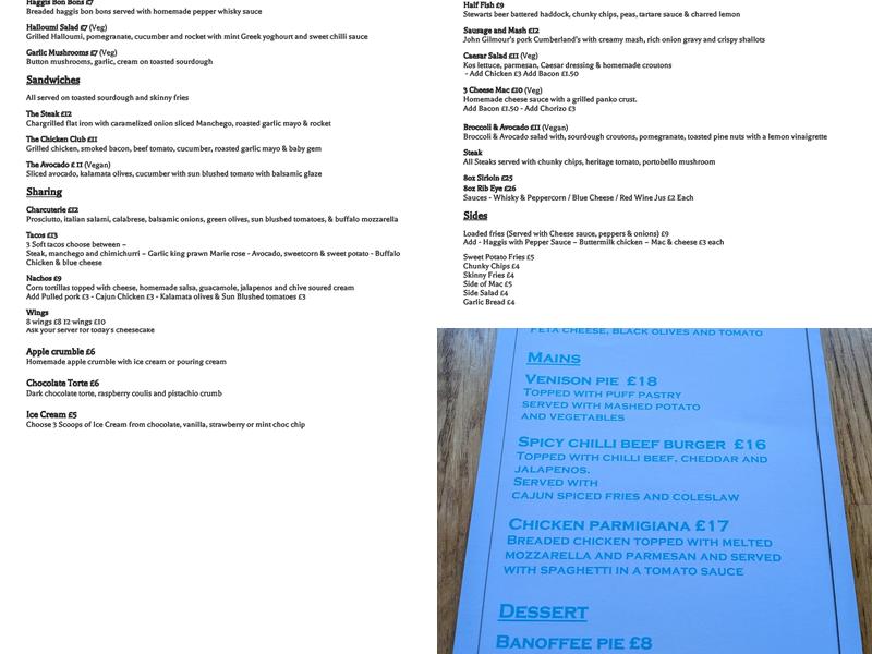 The Cuikoo Bar & Bistro Menu