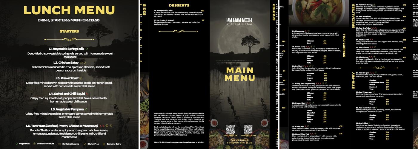 Lam Nam Moon Menu