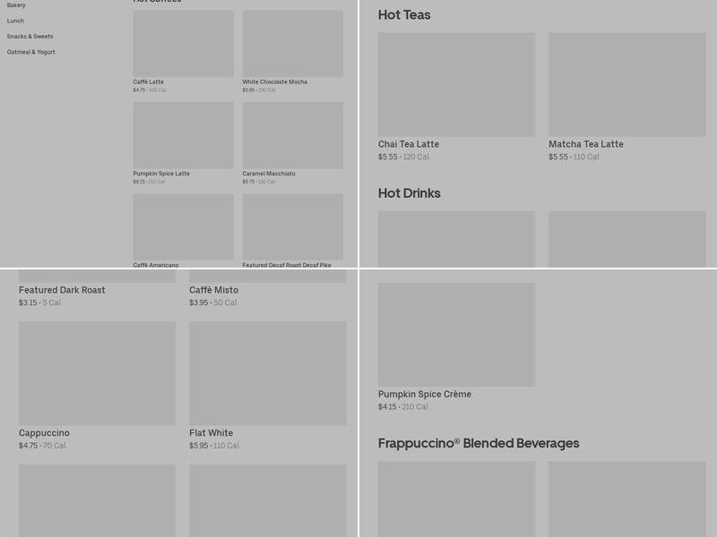 Starbucks Menu
