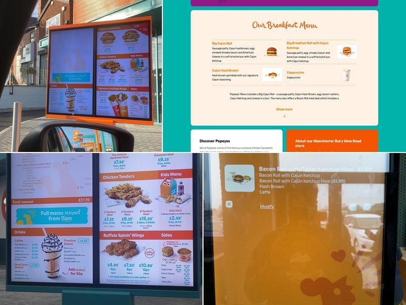 Popeyes Louisiana Chicken Menu