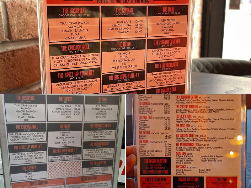 Sushi Me Rollin' Menu