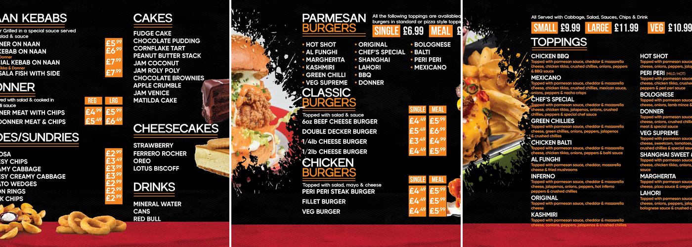 Mr Parmo Blackburn Menu