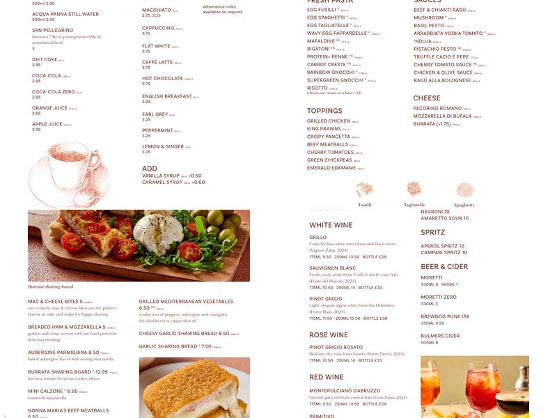 Pasta Evangelists - New Oxford Street Menu