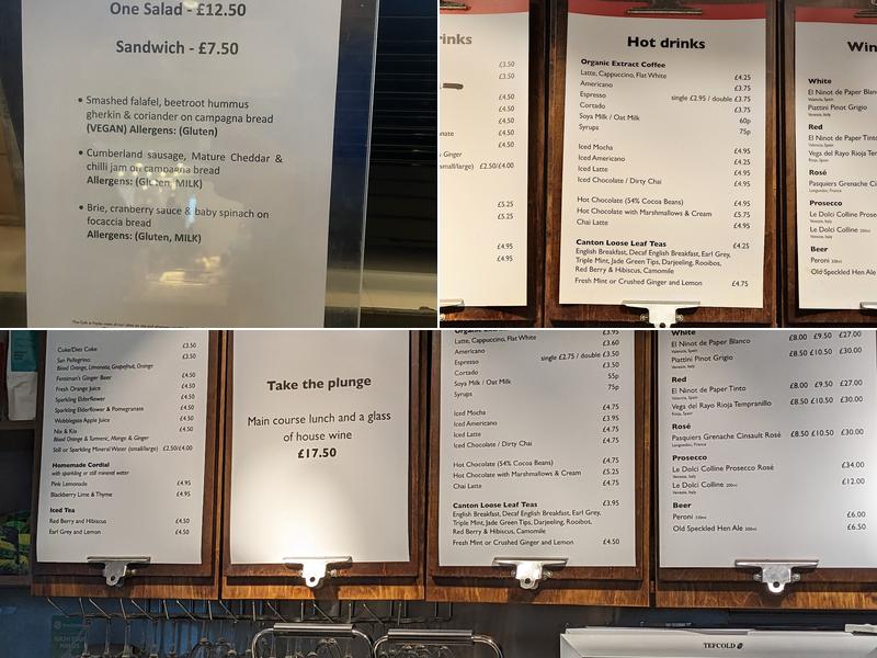 The Café at Foyles Menu