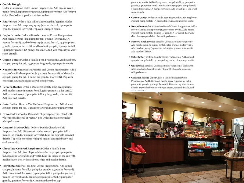Starbucks Menu