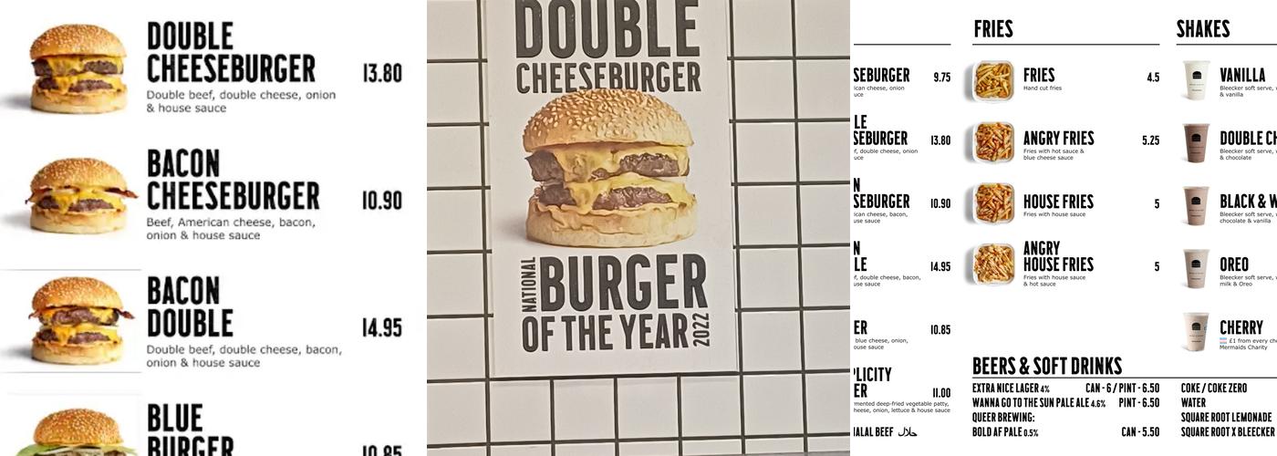 Bleecker Burger Soho Menu