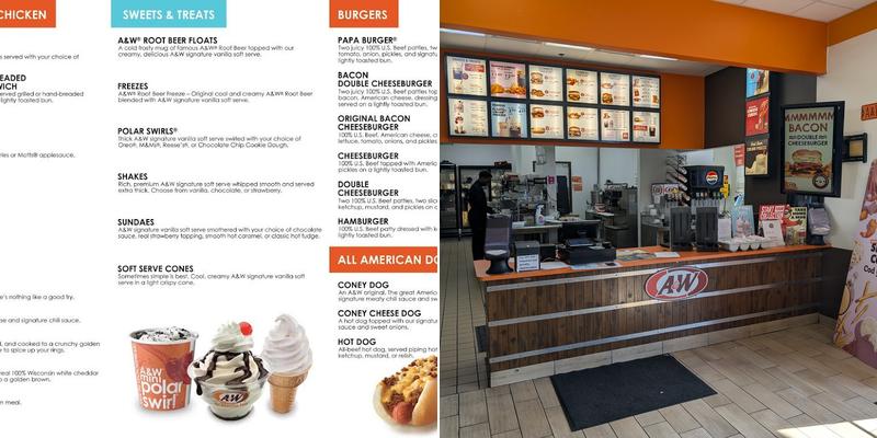 A&W Restaurant Menu