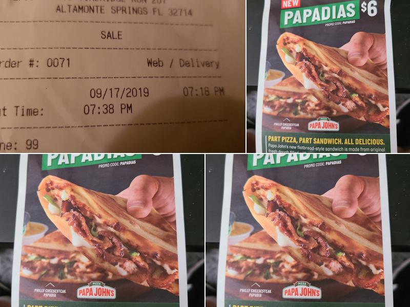Papa Johns Pizza Menu