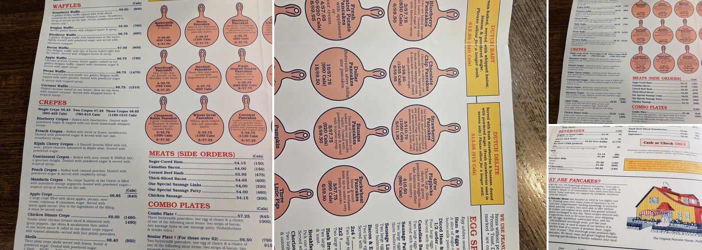 Original Pancake House Menu