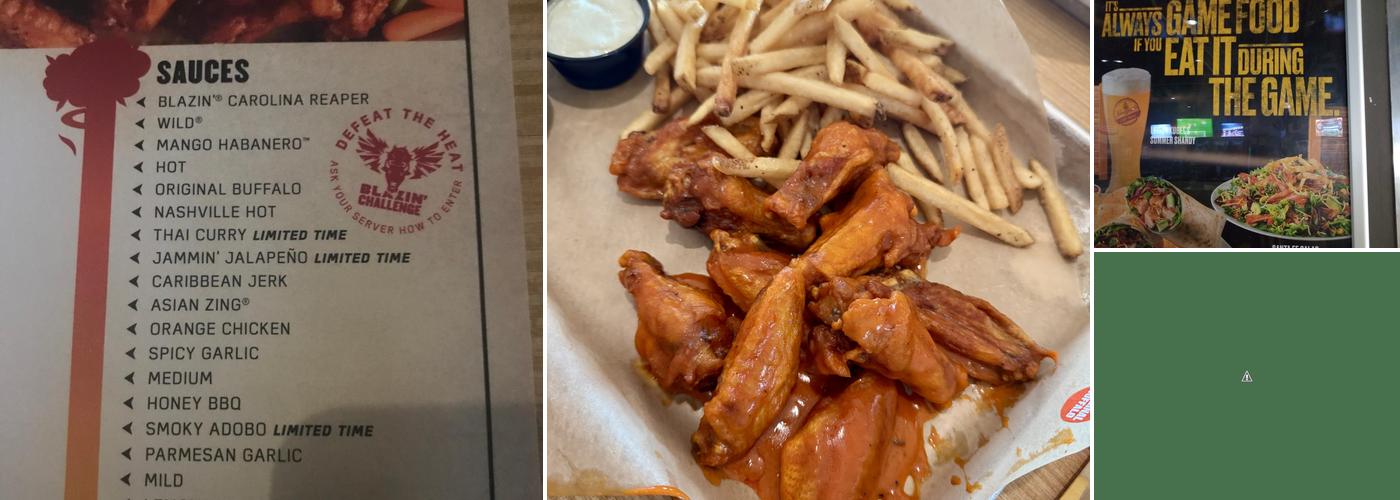 Buffalo Wild Wings Menu