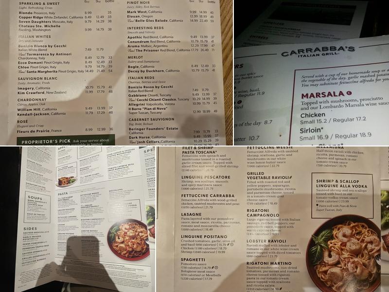 Carrabba's Italian Grill Menu
