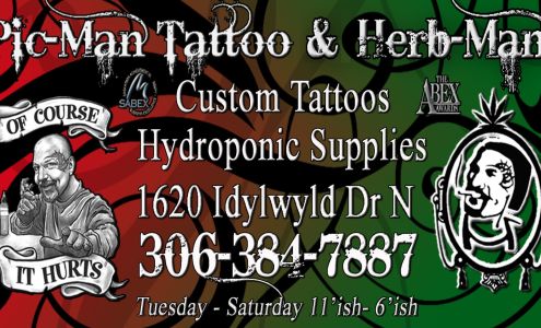 Pic-Man Tattoo 1620 Idylwyld Dr N #1A, Saskatoon Saskatchewan S7L 6W6