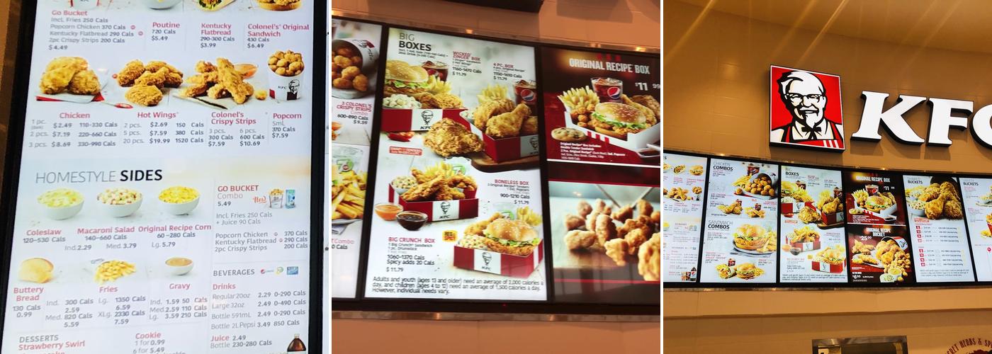 KFC Menu