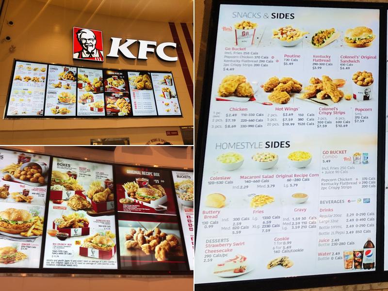 KFC Menu
