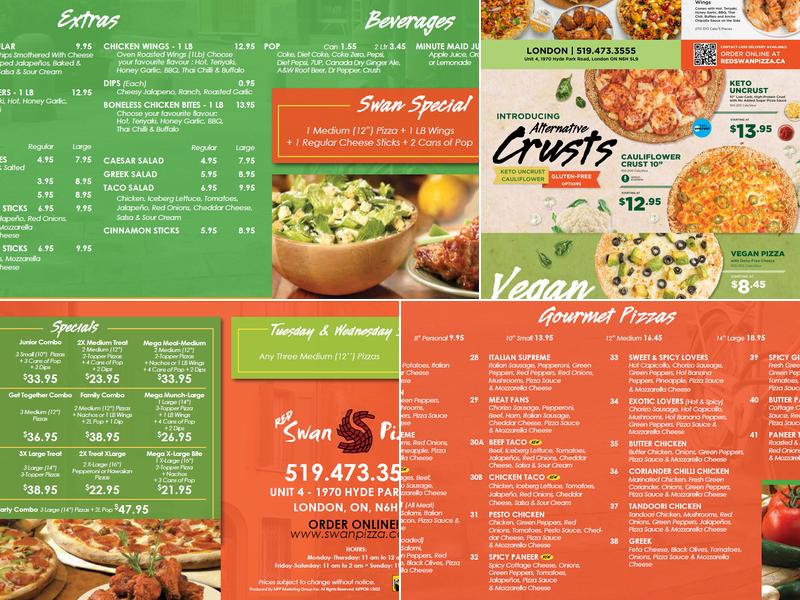 Red Swan Pizza Menu