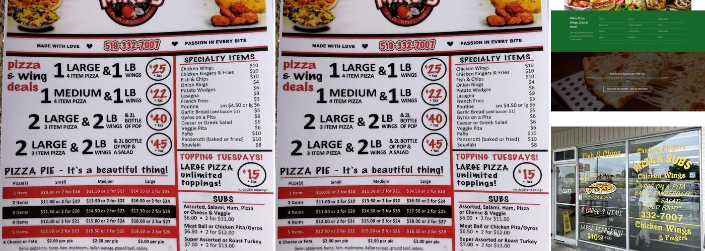Mike's Pizza and Subs Menu
