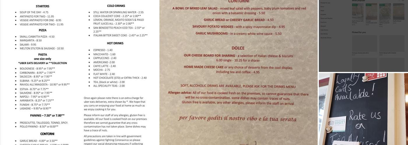 Caffe Italia Menu