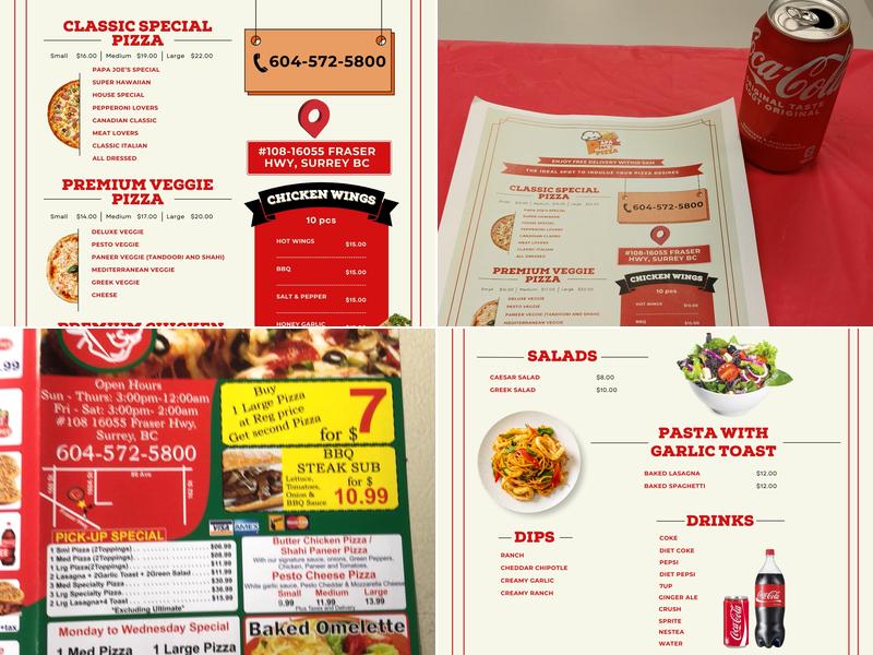 Papa Joe's Pizza Menu