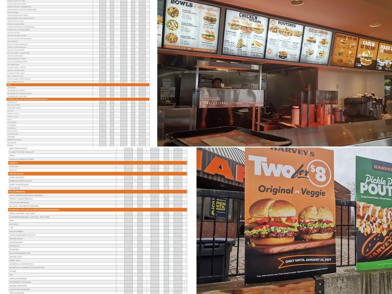 Harvey's Menu