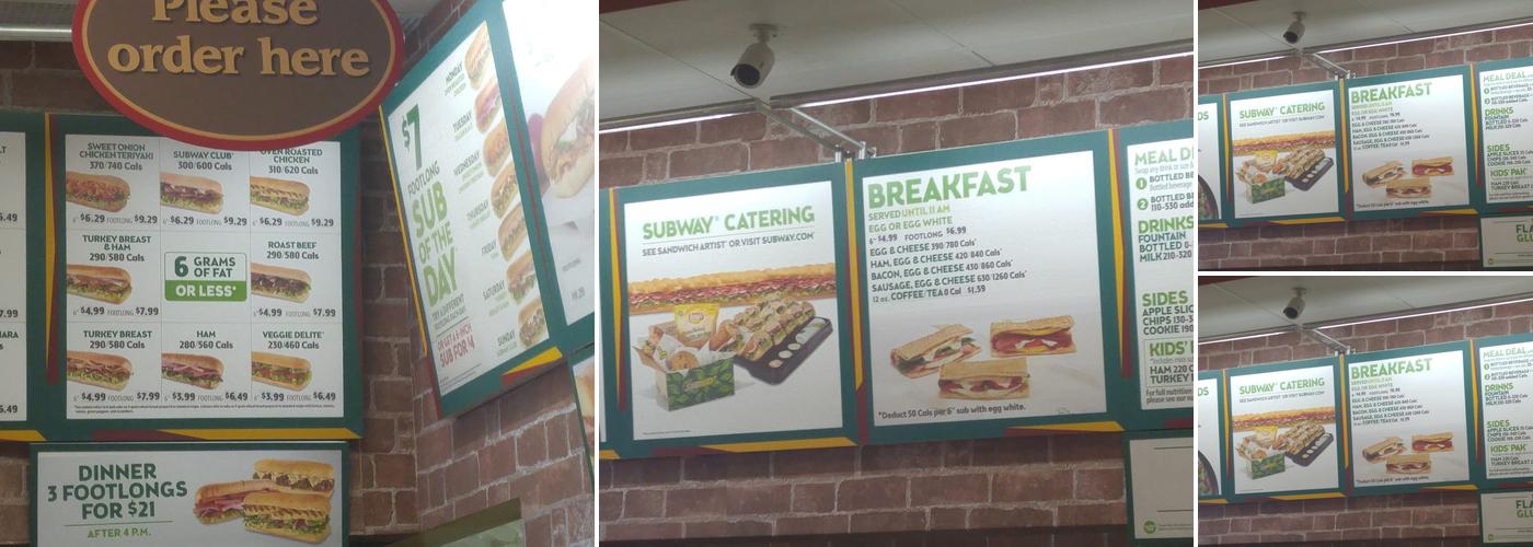 Subway Menu