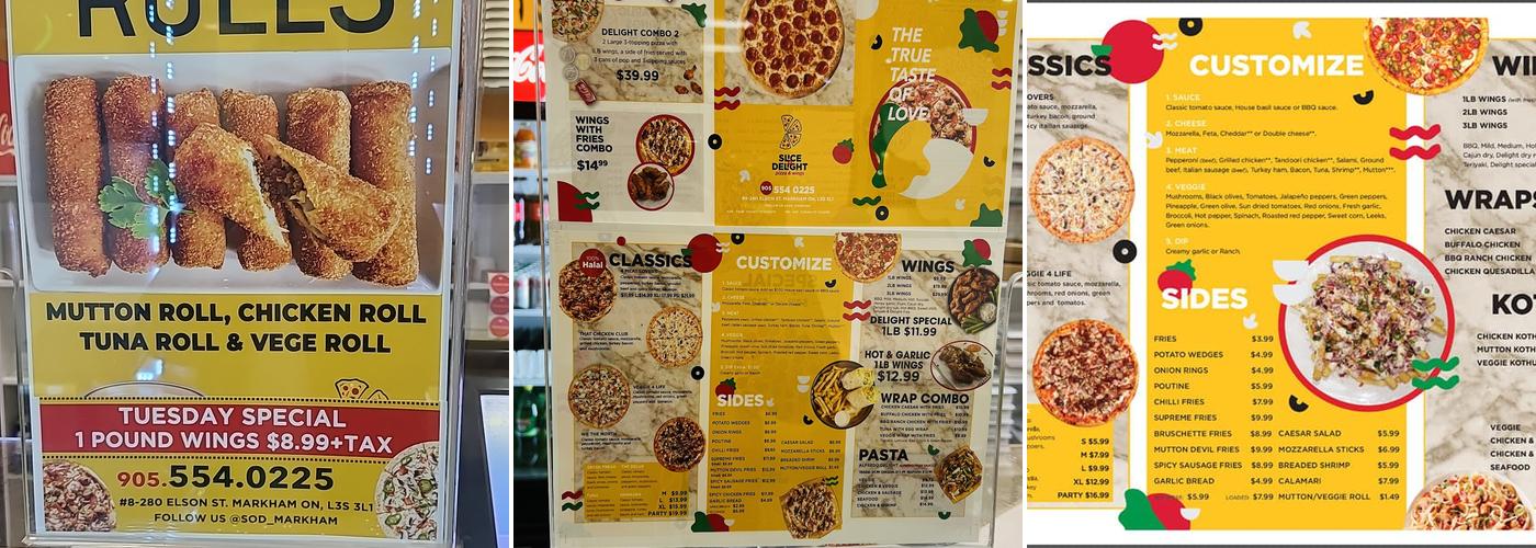 Slice Of Delight pizza & wings Menu