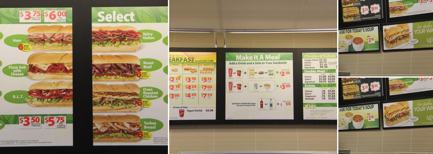 Subway Menu