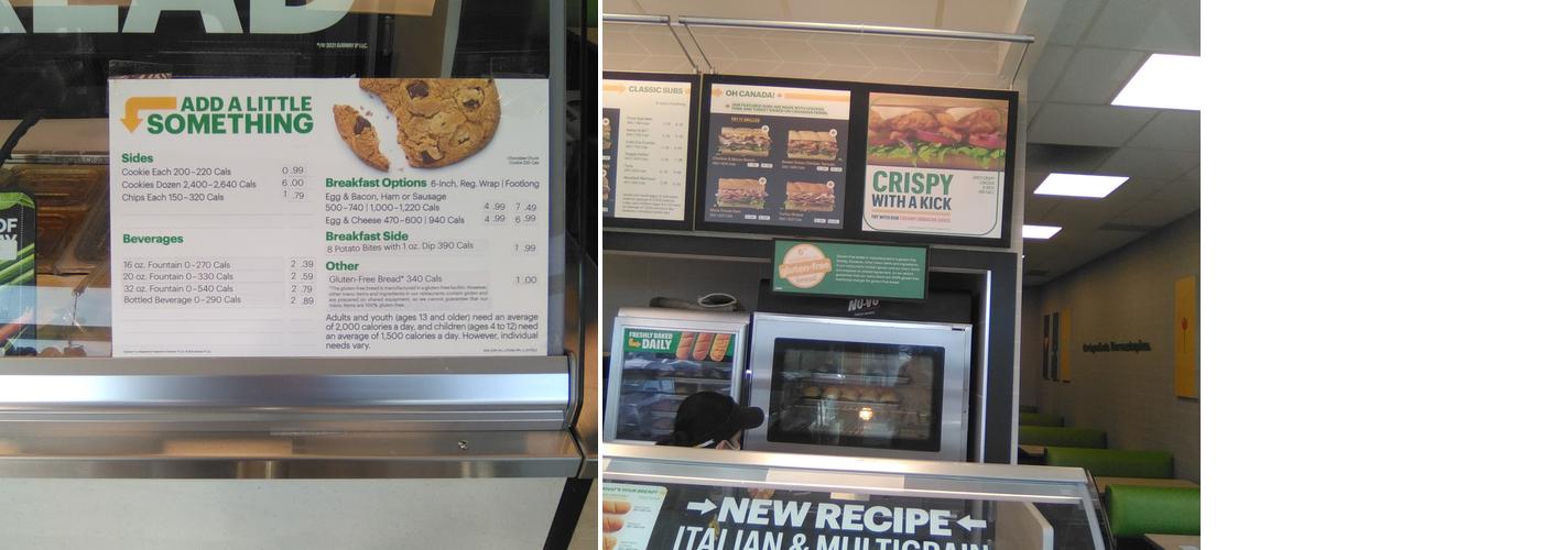 Subway Menu