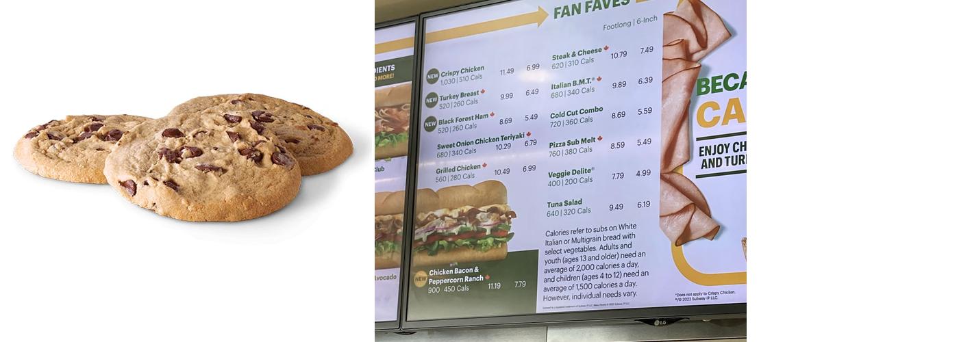 Subway Menu