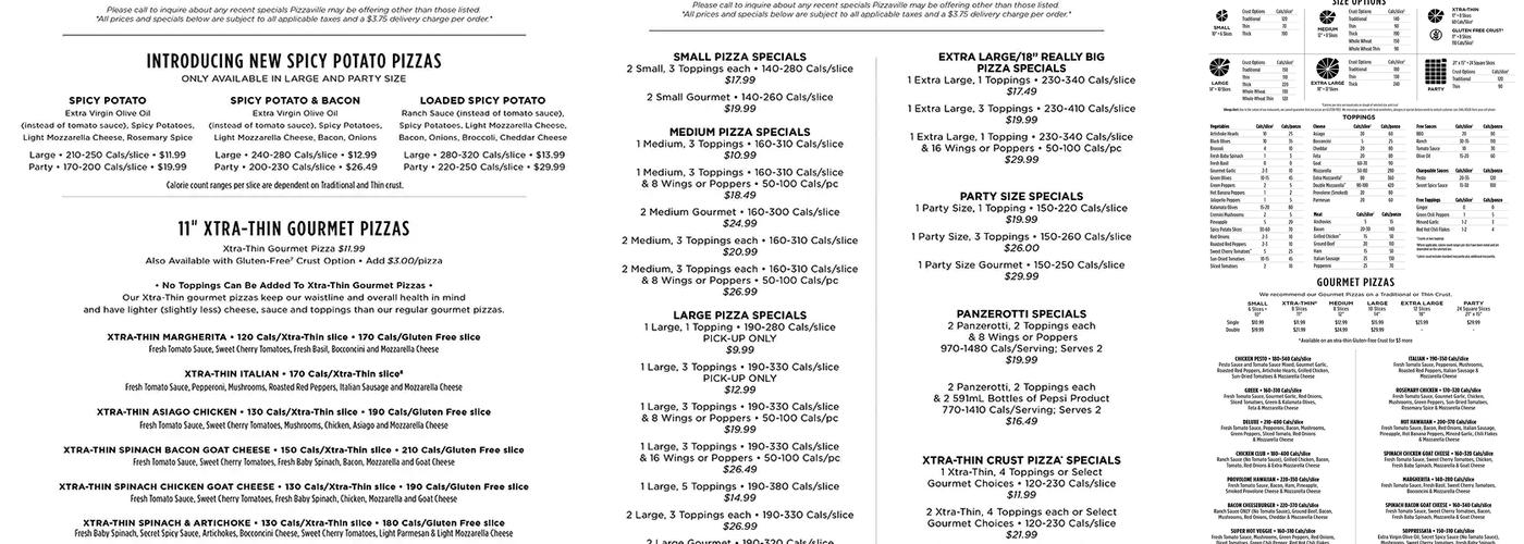 Pizzaville Menu