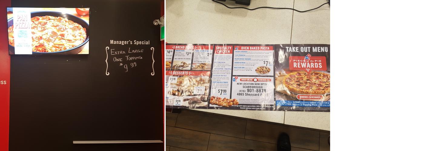 Domino's Pizza Menu