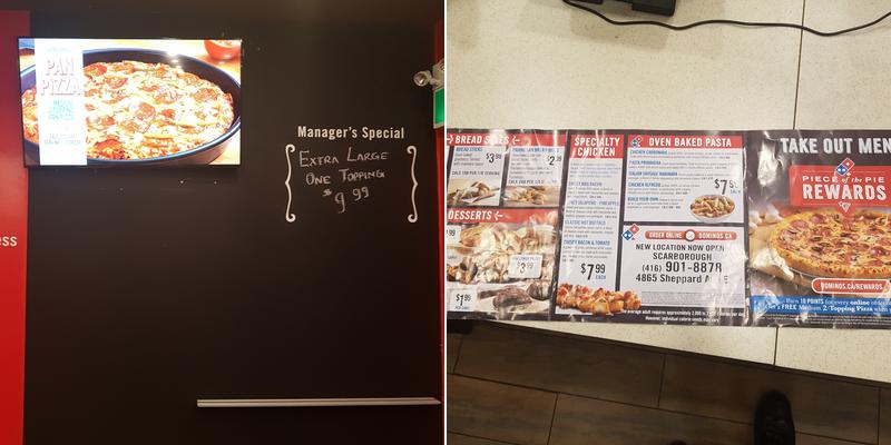 Domino's Pizza Menu