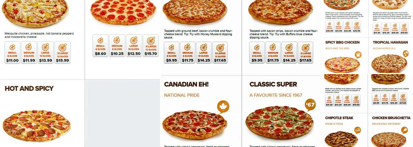 Pizza Pizza Menu