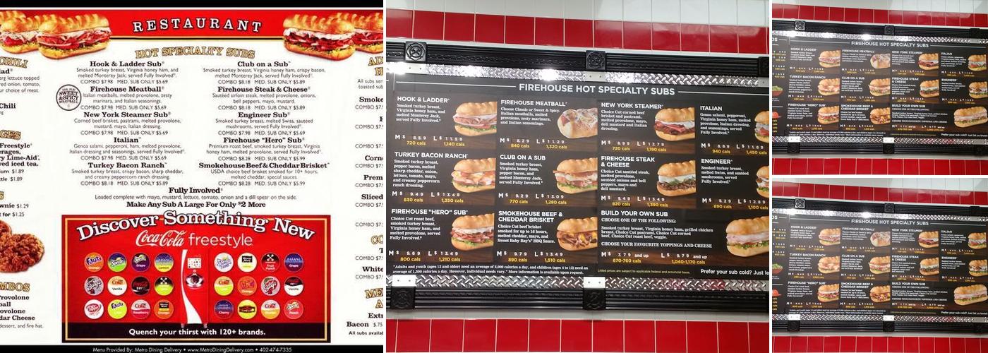 Firehouse Subs Wonderland North Menu