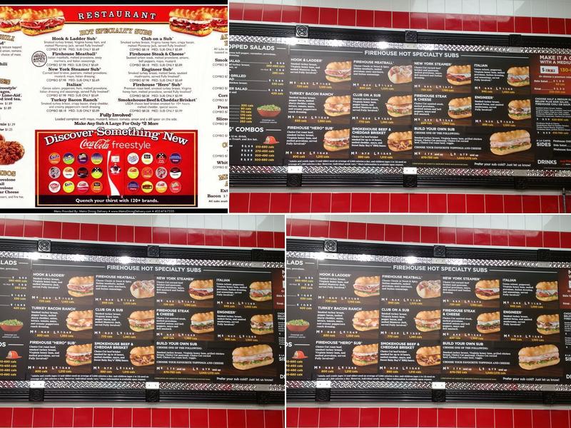 Firehouse Subs Wonderland North Menu